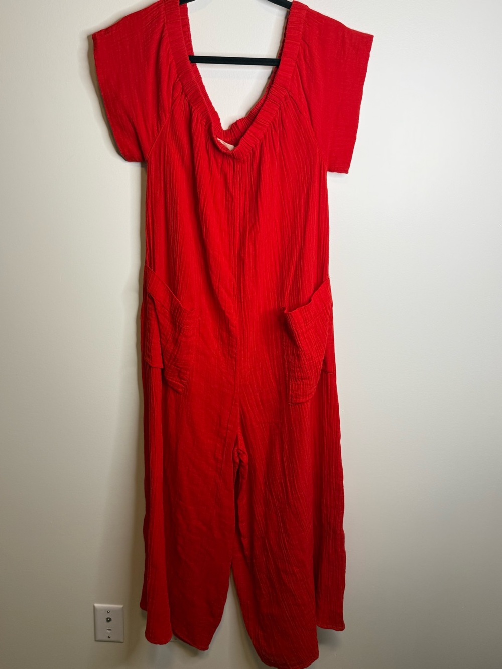 Mara Hoffman Swim red Blanche Wide Leg Jumpsuit Size Small